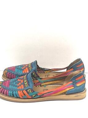 Huarache multicolor native leather sandals Sz 8